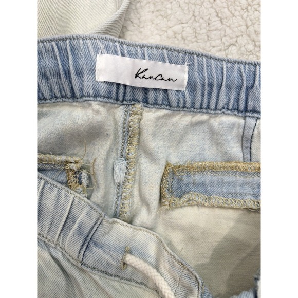 KanCan Annalise Mid Rise Wide Leg Pants 9/28 100% Cotton Cropped Light Wash - Picture 7 of 11